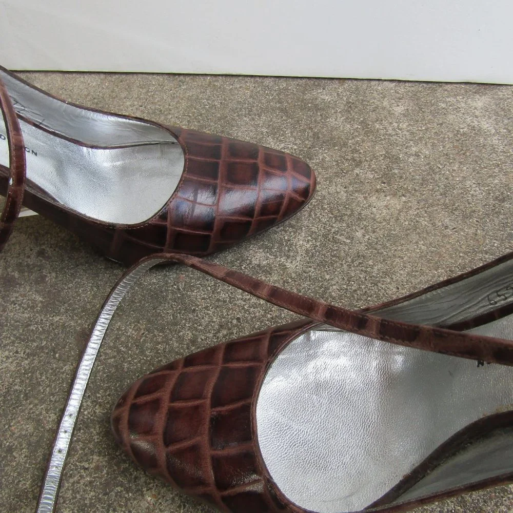 Giuseppe Zanotti Ankle Wrap Leather Lucite Wedge Heels